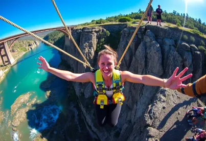 Bungee-Sprung von der Bloukrans-Brücke in Südafrika: Eine Momentaufnahme des Abenteuersports