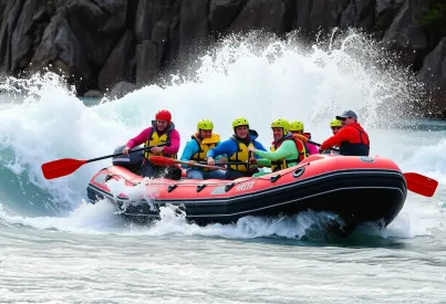 Rafting-Abenteuer in den Stromschnellen der kanadischen Rocky Mountains