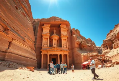 Die antike Stadt Petra in Jordanien: Ingenieurskunst der Nabatäer und die Schatzkammer Al-Khazneh