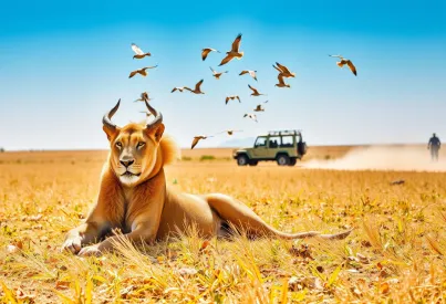 Löwe in der Serengeti: Ruhe und Majestät in der afrikanischen Savanne