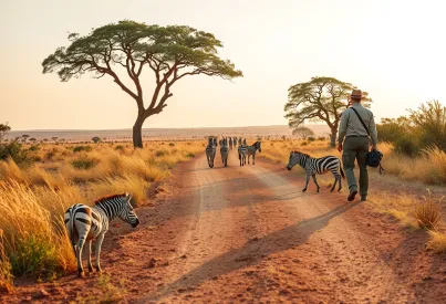 Pfad durch die Savanne: Morgenstimmung in der Serengeti