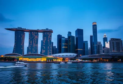 Skyline von Singapur: Moderne Architektur und urbane Dynamik im Marina Bay Sands und Finanzdistrikt