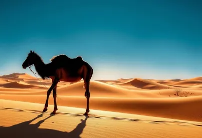 Dromedar in der Sahara: Eine Momentaufnahme von Stille und Isolation