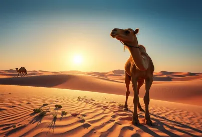 Kamel in der Sahara: Eine Momentaufnahme in der Wüste
