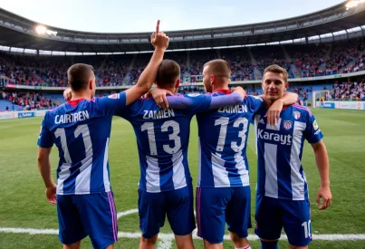 Spieler von Dinamo Zagreb feiern wichtigen Sieg im Stadion Maksimir