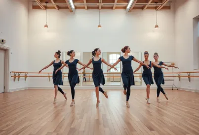 Synchronisierte Tanzchoreografie in einer Turnhalle: Präzision und Ästhetik der Bewegungen