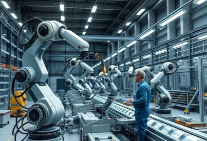 Automatisierte Montagelinie: Präzise Roboterarme in der modernen Fertigung