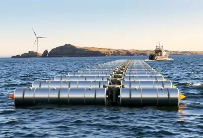 Schwimmende Wellenkollektoren in Schottland: Energiegewinnung durch Meeresbewegungen an windiger Küstenlinie