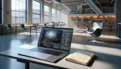 Training einer Künstlichen Intelligenz zur Sprachverarbeitung in einem modernen Büro in San Francisco