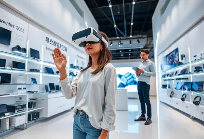 Virtual-Reality-Technologie im Einsatz: Ein Blick in ein modernes Elektronikgeschäft in Seoul