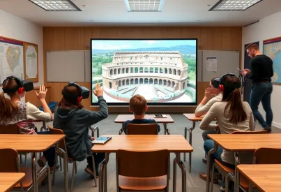 Virtual-Reality-gestützter Geschichtsunterricht: Schüler erkunden das antike Rom im Klassenzimmer von Helsinki
