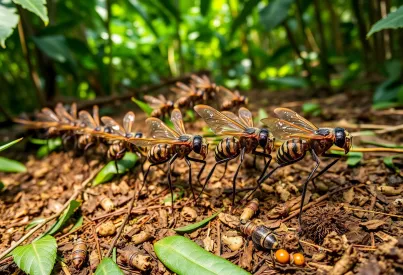 Blattschneiderameisenkolonie im Amazonas-Regenwald: Geordneter Marsch durch den Dschungel mit Blatttransport