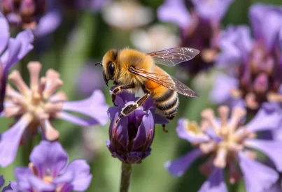 Europäische Honigbiene auf Lavendelblüte in der Provence: Eine Momentaufnahme