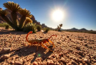 Beobachtung eines Buthidae-Skorpions in der Wüstenlandschaft von Arizona, USA