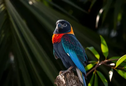 Ara auf Ast im Amazonas-Dschungel: Beschreibung einer natürlichen Szene