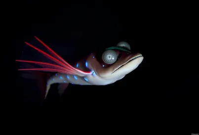 Beobachtung eines Vampirtintenfischs in der Tiefsee: Anatomie und Reaktion auf Licht