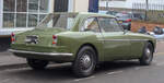 An olive green Bristol 406 Zagato is seen from a rear oblique angle on a street in Warwick. The photo was taken on December 28, 2018.