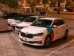 Several cars of TIM car sharing by Linz Linien at Main Square Linz�